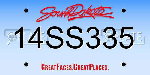 14SS335 South Dakota License Plate