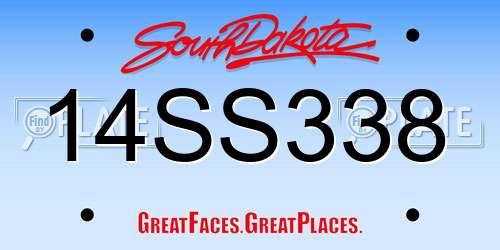 14SS338 South Dakota License Plate