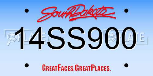 14SS900 South Dakota License Plate