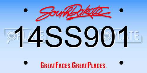 14SS901 South Dakota License Plate