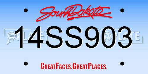 14SS903 South Dakota License Plate