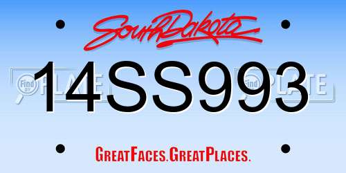 14SS993 South Dakota License Plate