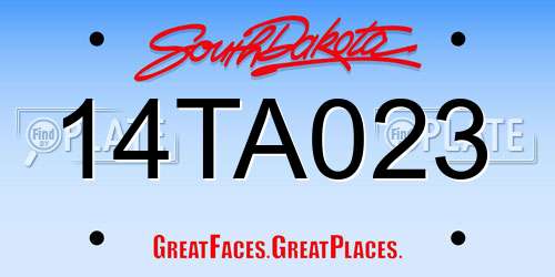 14TA023 South Dakota License Plate