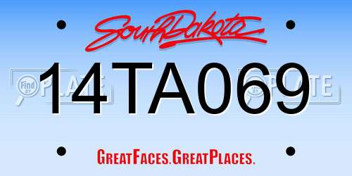 14TA069 South Dakota License Plate