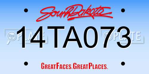 14TA073 South Dakota License Plate