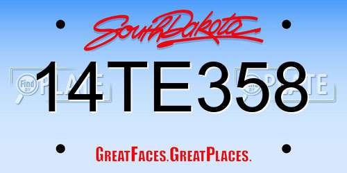 14TE358 South Dakota License Plate