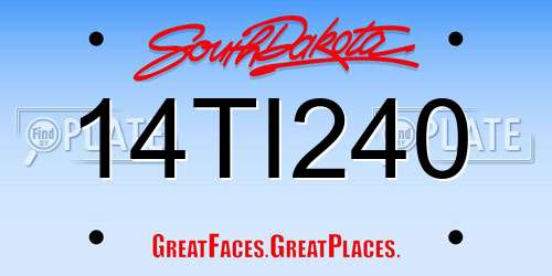 14TI240 South Dakota License Plate