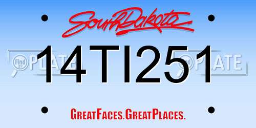 14TI251 South Dakota License Plate