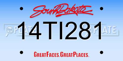 14TI281 South Dakota License Plate