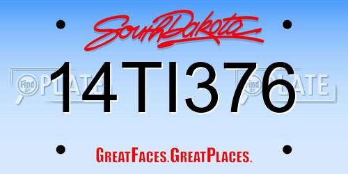 14TI376 South Dakota License Plate