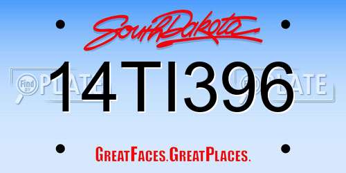 14TI396 South Dakota License Plate