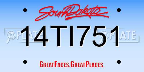 14TI751 South Dakota License Plate