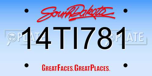 14TI781 South Dakota License Plate