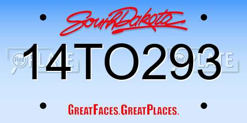 14TO293 South Dakota License Plate