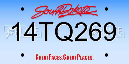 14TQ269 South Dakota License Plate