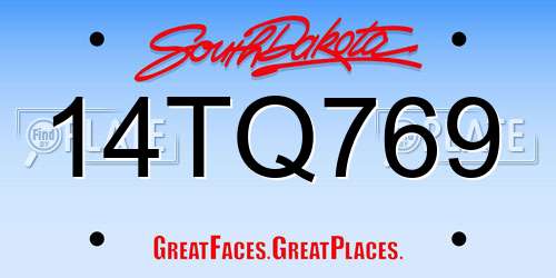 14TQ769 South Dakota License Plate