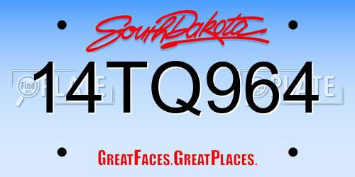 14TQ964 South Dakota License Plate