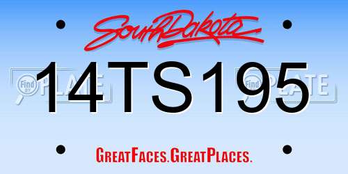 14TS195 South Dakota License Plate