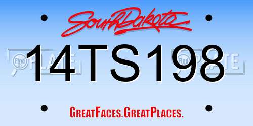 14TS198 South Dakota License Plate