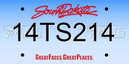14TS214 South Dakota License Plate