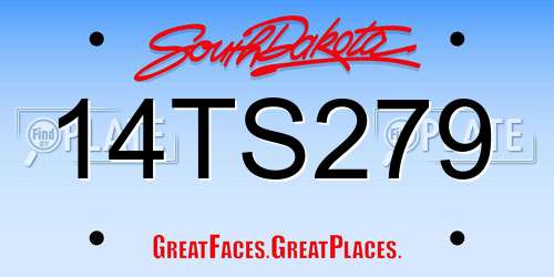 14TS279 South Dakota License Plate