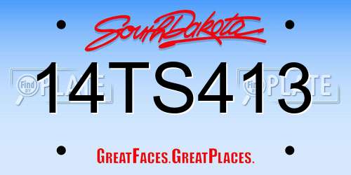 14TS413 South Dakota License Plate