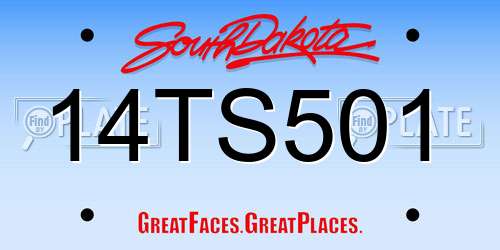 14TS501 South Dakota License Plate