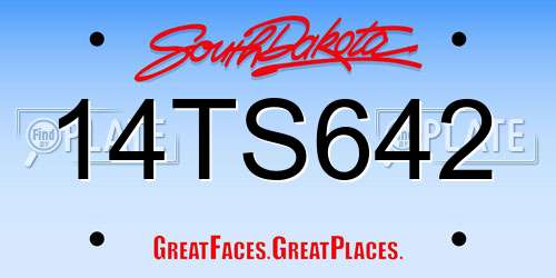 14TS642 South Dakota License Plate