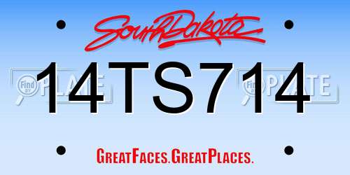 14TS714 South Dakota License Plate