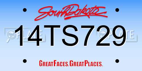 14TS729 South Dakota License Plate