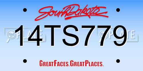 14TS779 South Dakota License Plate