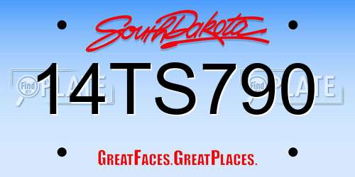 14TS790 South Dakota License Plate