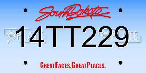 14TT229 South Dakota License Plate