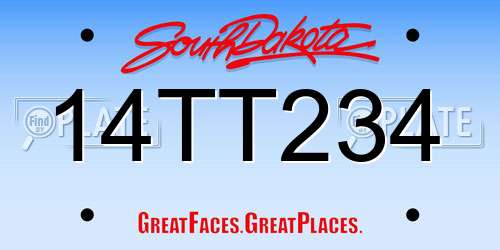 14TT234 South Dakota License Plate