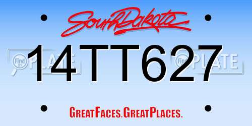 14TT627 South Dakota License Plate