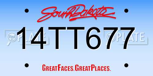 14TT677 South Dakota License Plate