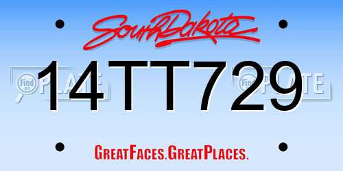 14TT729 South Dakota License Plate