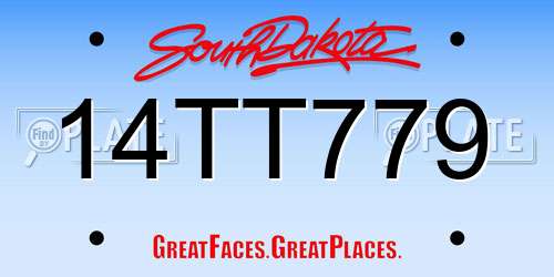 14TT779 South Dakota License Plate