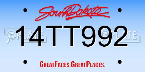 14TT992 South Dakota License Plate