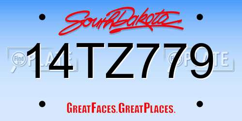 14TZ779 South Dakota License Plate