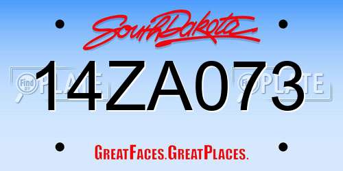 14ZA073 South Dakota License Plate