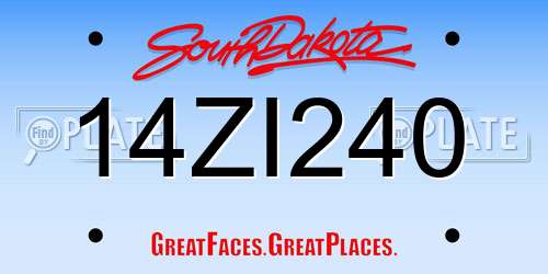 14ZI240 South Dakota License Plate