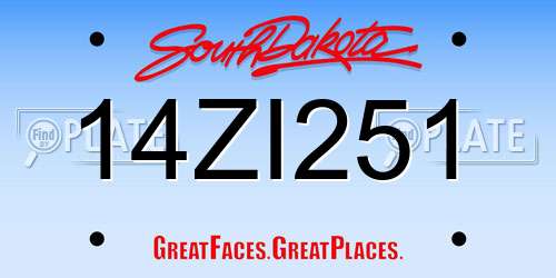 14ZI251 South Dakota License Plate