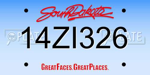 14ZI326 South Dakota License Plate