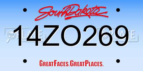 14ZO269 South Dakota License Plate