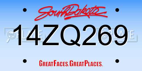 14ZQ269 South Dakota License Plate