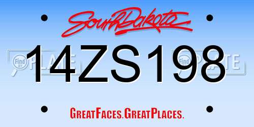 14ZS198 South Dakota License Plate