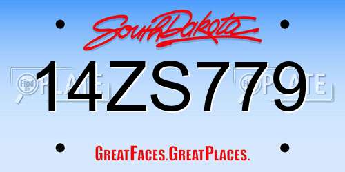 14ZS779 South Dakota License Plate