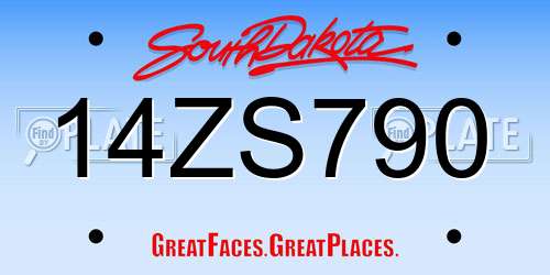 14ZS790 South Dakota License Plate