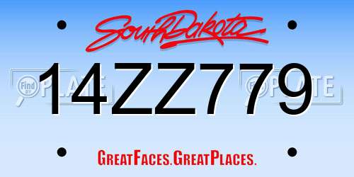 14ZZ779 South Dakota License Plate
